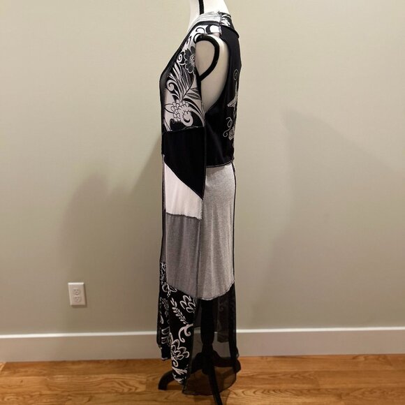 Styles Ever After Sleeveless Maxi Duster - Size S - Black/White/Grey - Picture 2 of 6